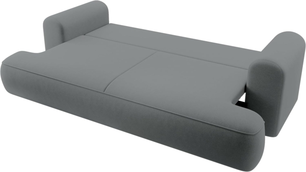 Selsey Sofa Schlafsofa Couch Mit Stauraum Schlaffunktion 3 Sitzer Pflegeleicht Polyurethanschaum Veloursoptik Dunkelgrau OVO Bild 6