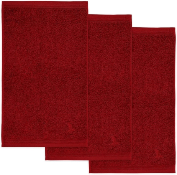 möve Superwuschel Gästetuch 30 x 50 cm aus 100% Baumwolle, ruby 3er Set