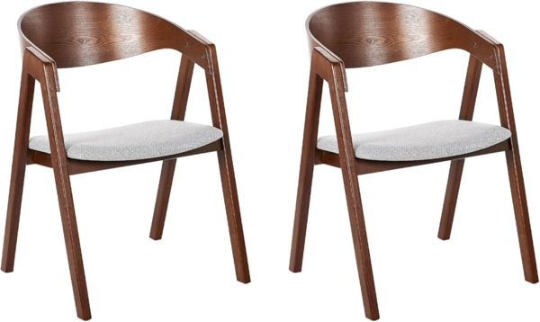 Esszimmerstuhl 2er Set YUBA Holz Hellgrau