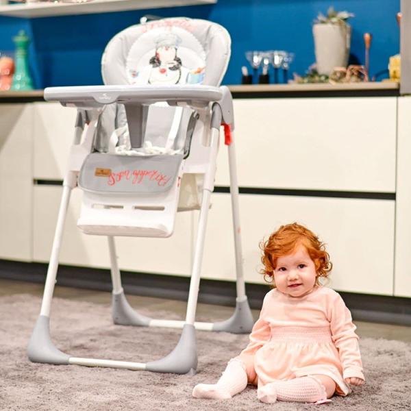 Lorelli Kinderhochstuhl Cryspi Rückenlehne verstellbar, faltbar, 5-Punkt-Gurt grau Bild 9