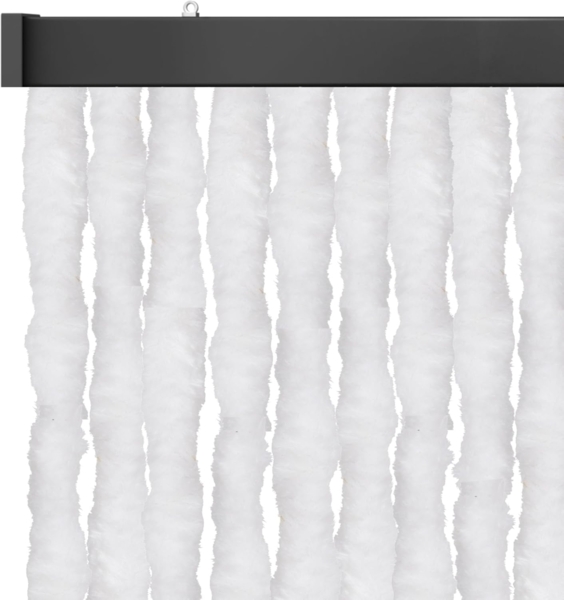 Flauschvorhang 100x220 ( Weiß ), perfekter Insekten- und Sichtschutz für Ihre Balkon- und Terrassentür, viele Farben