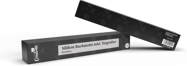 Coradoma Backmatte Backmatte 60x40 cm mit Teigroller Silikonmatte Backunterlage Teigmatte, Silikon Bild 2