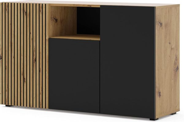 AURIS 3D Kommode 135 cm Artisan Eiche / Schwarz matt