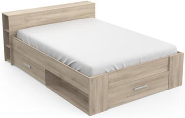 Bett >Pocket< in Kronberg Eiche aus Holzwerkstoff - 150x74x217cm (BxHxT)