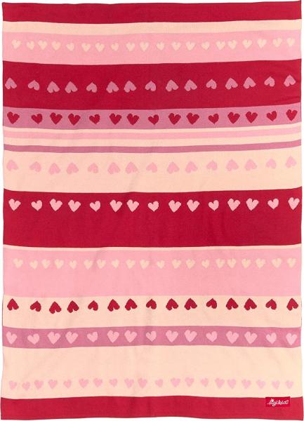 sigikid Schnuggi Strickdecke, Babydecke, Kuscheldecke, Schmusedecke, Baby Decke, Baumwolle, Rosa / Pink, 100 x 70 cm, 39444