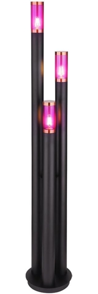 RGB LED Stehleuchte, Edelstahl, Kupfer, schwarz, H 170 cm