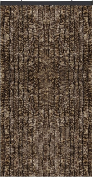 Flauschvorhang 160x185 cm in Meliert beige - braun, perfekter Insekten- und Sichtschutz für Ihre Balkon- und Terrassentür, viele Farben
