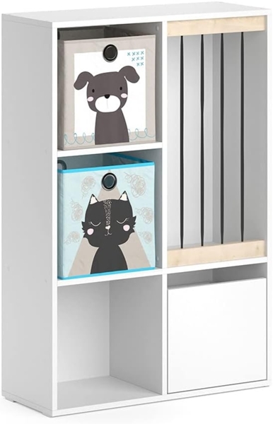 Kinderregal Luigi Weiß 29.2 x 107.8 cm mit 2 Faltboxen opt. 4 Vicco