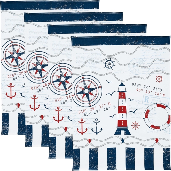 Erwin Müller Geschirrtuch Geschirrtuch 4er-Pack, Baumwolle Motiv