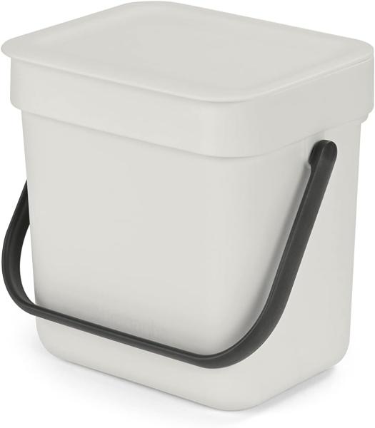 Brabantia 'Sort & Go' Abfallbehälter, Kunststoff, Light Grey, 3 Liter