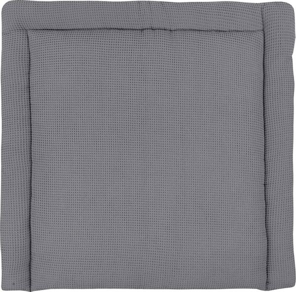 KraftKids Wickelauflage in Waffel Piqué grau, Wickelunterlage 60x70 cm (BxT), Wickelkissen Bild 1