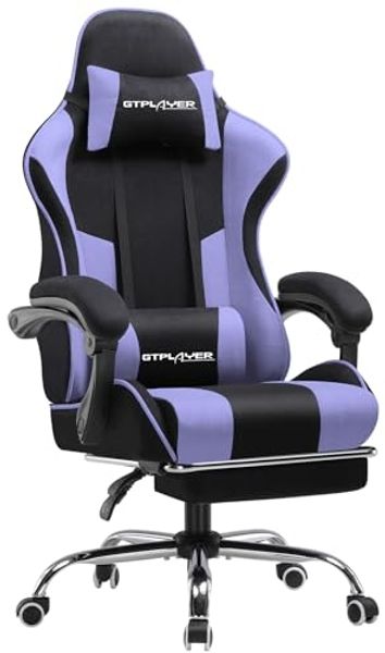 GTPLAYER Gaming-Stuhl Bürostuhl mit Massagefunktion, Fußstütze, Kopfstütze (Packung), Ergonomischer Gamer Stuhl Maximale Belastung 150 kg, 360° drehbar