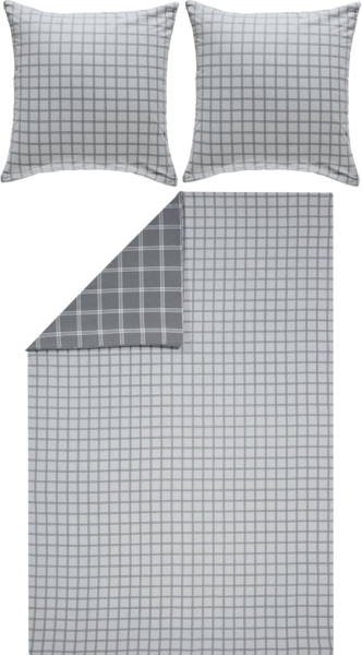 Erwin Müller Bettwäsche Wendebettwäsche, Biber, 3 teilig, Flanell Karo Bild 2