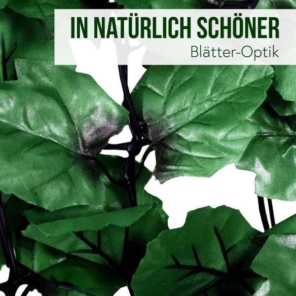 Balkonsichtschutz N77, Sichtschutz Windschutz Verkleidung für Balkon Terrasse Zaun ~ 300x100cm Blatt dunkel Bild 5