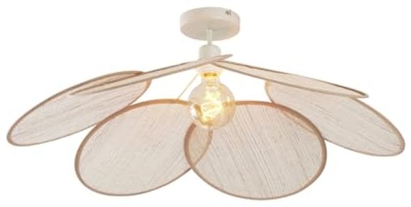 Qazqa Deckenleuchte Aisha, ohne Leuchtmittel, Warmweiß, QAZQA Deckenleuchte, e27, Crème, linen, Japandi
