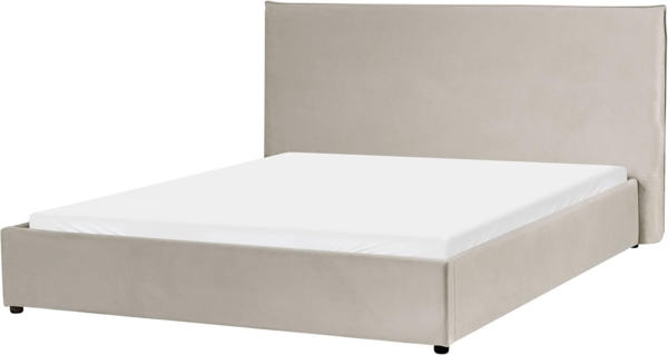 Bett mit Lattenrost Samtstoff LAVAUR 160 x 200 cm Taupe