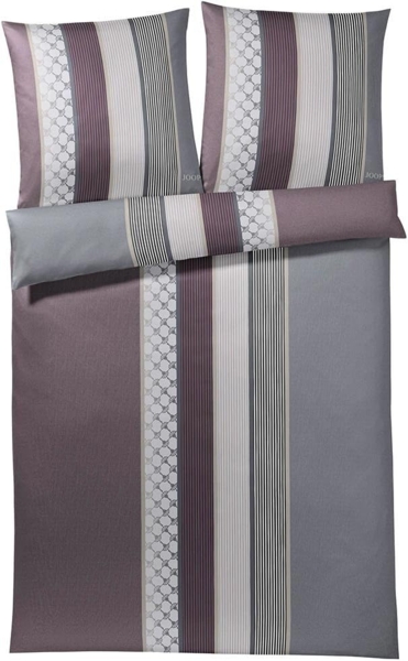 JOOP Bettwäsche Cornflower Stripe deep wine|240x220 cm + 2x 80x80 cm