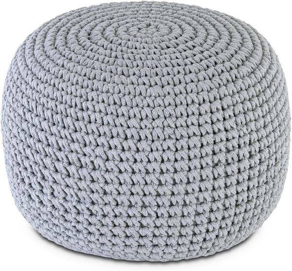 Amagohome Sitzhocker Bodenkissen Pouf Ø55 H37 Mohar Sitzhocker Sitzpouf waschbar nachfüllba, Bezug abnehmbar u. bei 30° Feinwäsche waschbar!