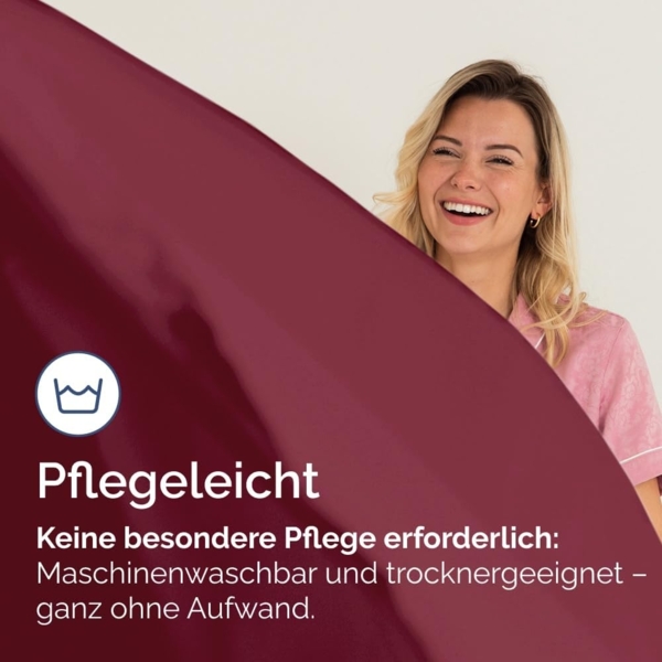 Spannbettlaken 140x200 cm - Extra Tiefes Spannbetttuch für Matratzen bis 40 cm (16") Höhe - Weiche Gebürstete Mikrofaser - Knitterfrei, Schrumpf- & Farbbeständig - Oeko-TEX - Weinrot Bettlaken Bild 7
