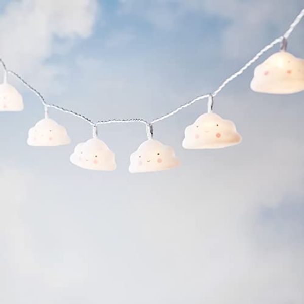 Lights4fun LED-Lichterkette 10er Wolken Lichterkette Kinderzimmer