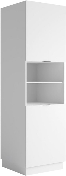 Vente-unique - Küchenhochschrank mit 2 Türen & 2 Regalfächern - Weiß - CARMEO