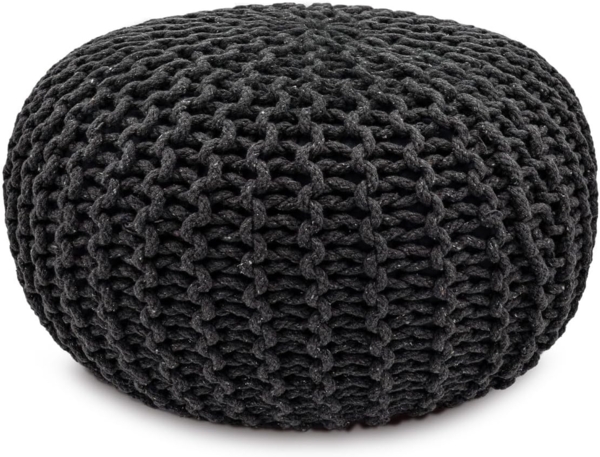 Amagohome Sitzhocker Strickhocker Pouf Ø45 o. 55cm Bodenkissen Sitzpouf XXL Baumwolle nachh