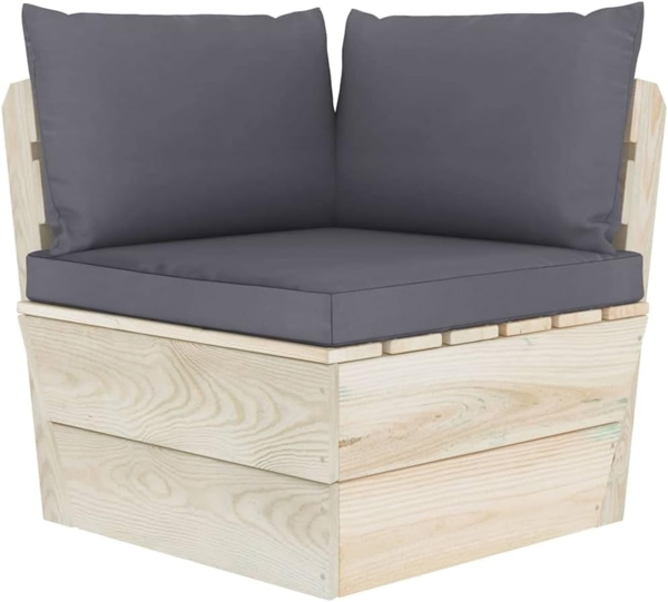 vidaXL Garten-Paletten-Ecksofa mit Kissen Imprägniertes Fichtenholz 3063348