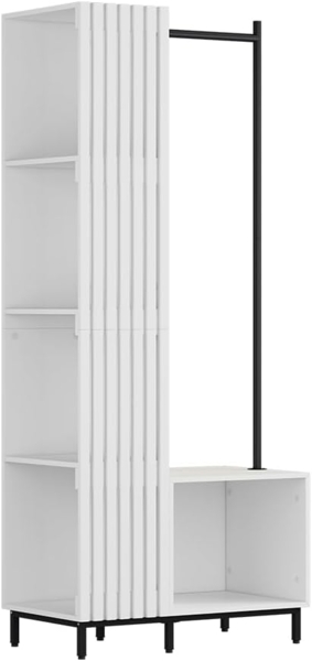 Garderobe Zinto Weiß 80 x 187 cm mit 5 Ablagefächern Vicco