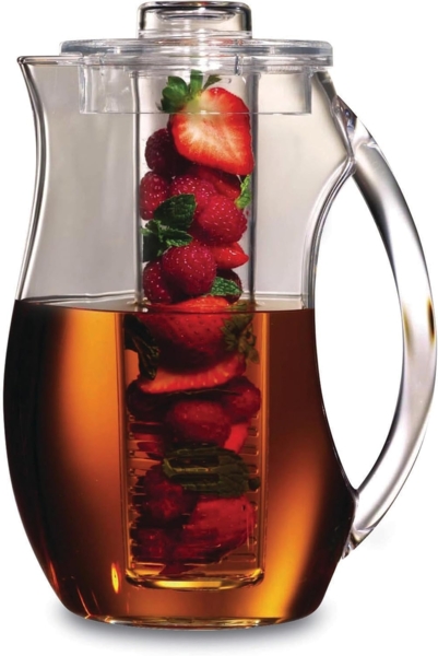 Grunwerg Acryl Infusion Natürlichen Geschmack Wasser Krug Krug mit Herausnehmbaren Einsatz Frisches Obst, Klar, 2Liter Bild 4