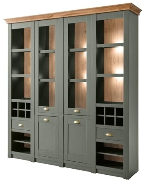 Buffetschrank Norwich in grün und Eiche 194 x 207 cm