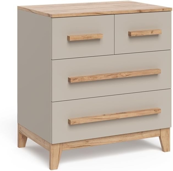 Kommode Malia Cashmere/Artisan 80 x 88 cm mit 4 Schubladen Vitalispa