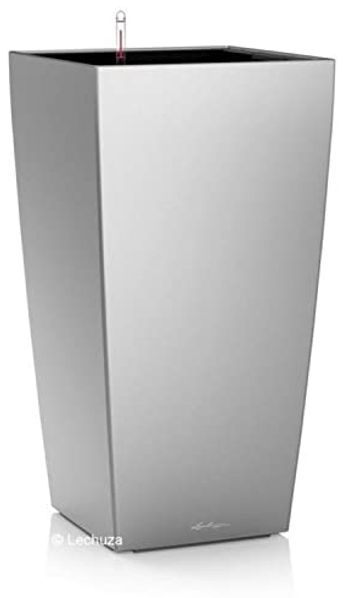 LECHUZA CUBICO Premium 40 silber metallic 18195