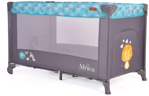 Cangaroo Reisebett Africa Laufstall Seiteneingang Matratze Sichtfenster Tasche türkis Bild 3