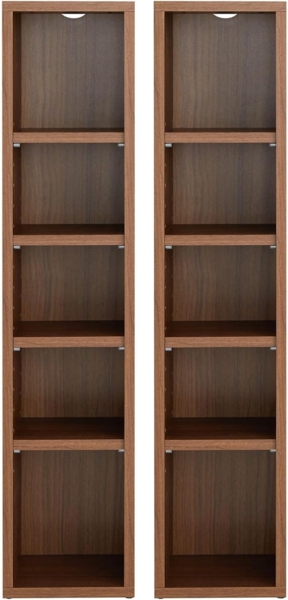 CARO-Möbel CD-Regal CHART, Medienregal aus 2 Modulen, Medien Aufbewahrung bis zu 160 CDs nussbaum Bild 4