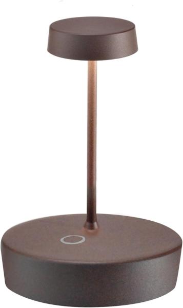 Zafferano, Swap Mini Lampe, Wiederaufladbare und Kabellose Tischlampe mit Touch Control, Geeignet für den Innen- und Außenbereich, Stufendimmer, 2200-3000 K, Höhe 14,8 cm, Farbe Corten