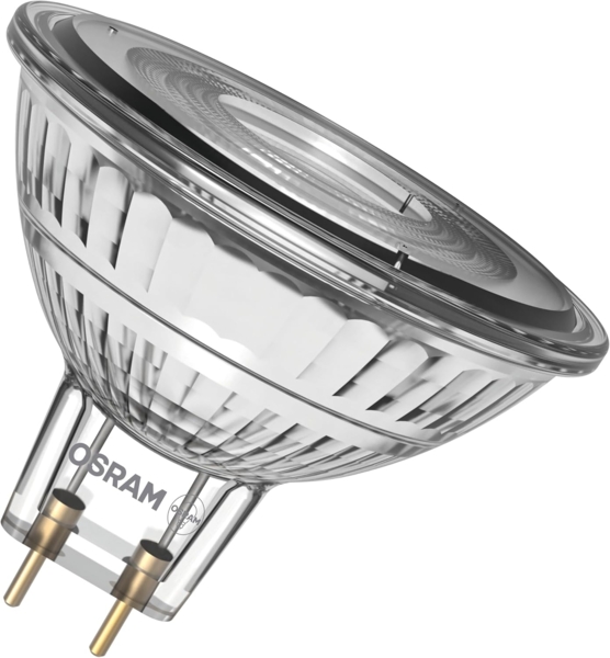 Osram LED-Spot Star MR16 Reflektor, 2700 K warmweiß, 3,4 W, GU5.3, 36°, 345 lm, Niedervolt, klar, für Spotbeleuchtung, Vitrinen, 15.000h
