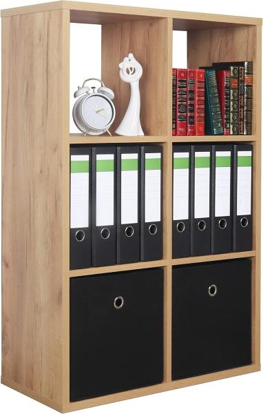 RICOO Regal 107 x 73 x 33 cm, Standregal Eiche braun WM079-EG Spannplatte aus Holz, Bücherregal Wandregal klein, Regale & Ablagen, schmales Regal, kleines Regal schmal, Büro Bücherregale