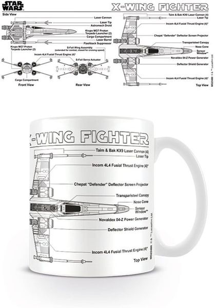 empireposter Star Wars X Wing Fighter Sketch Keramik Tasse Größe Ø8,5 H9,5cm