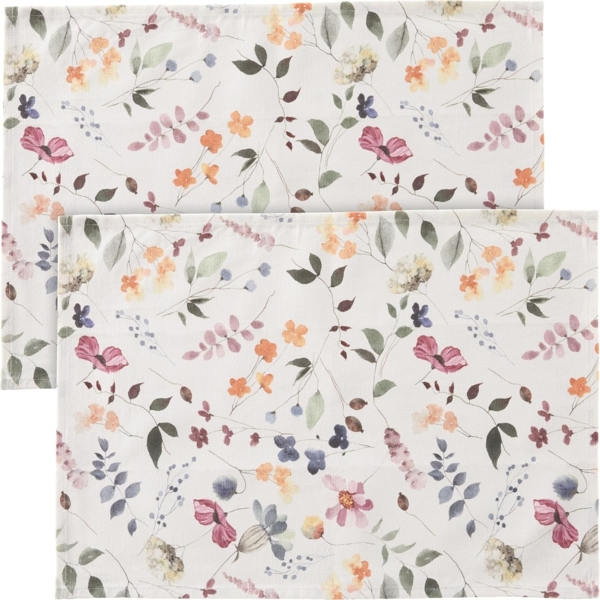 REDBEST Platzset Tischset 2er-Pack, Baumwolle Blumen