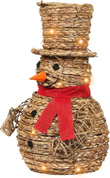 Weihnachtsdekoration LED OLAFSVIK Schneemann 52 cm Naturfarben