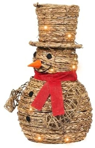 Weihnachtsdekoration LED OLAFSVIK Schneemann 52 cm Naturfarben