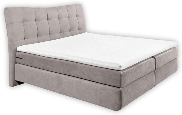 Boxspringbett 'Malibus' mit Matratze und Topper, grau, 180 x 200 cm