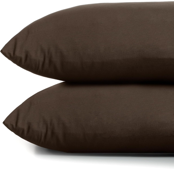 DecoKing 2 Kissenbezüge 20x145 cm Jersey 100% gekämmte Baumwolle Reißverschluss braun Amber Bild 5