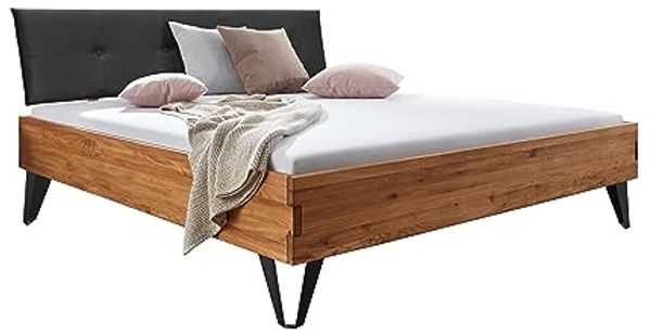 Massivholzbett >BE-0587< in braun - 145x95x213 (BxHxT)
