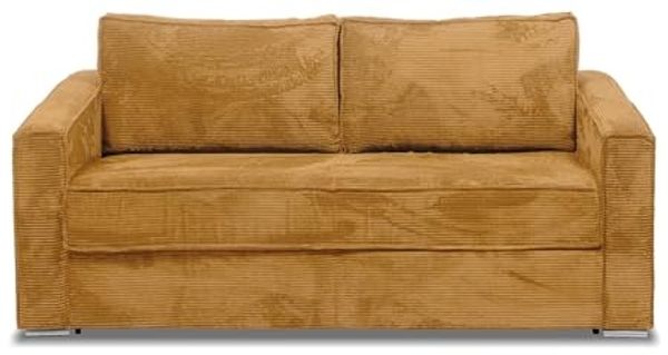Vente-unique - LORETO Sofa SamtStoff Gelb - B 223 cm95 cm x H 90 cm x L 215 cm Bild 2