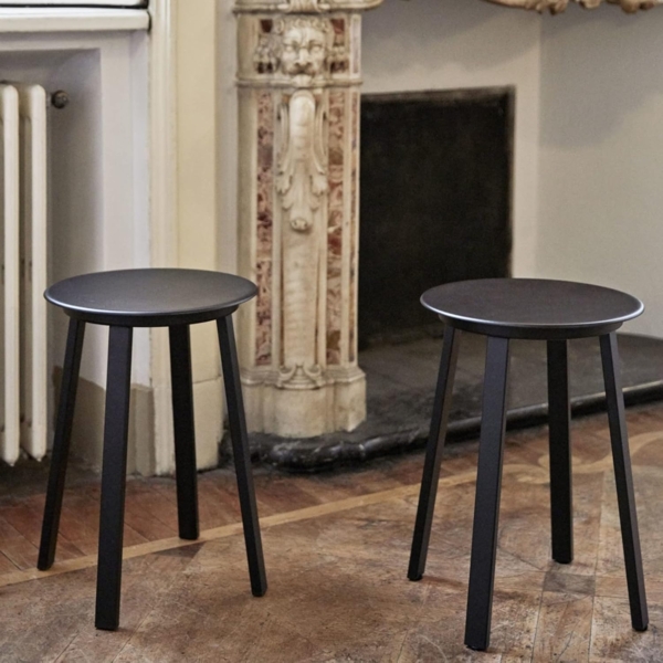 Hay Revolver Stool Hocker, Stahl, Sky Grey, 48,5cm Bild 2