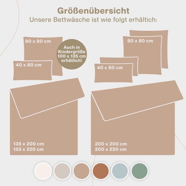 Blumtal Bettwäsche Musselin 100% Baumwolle im Set, Kopfkissenbezug & Deckenbezug, 2 teilig Bild 6