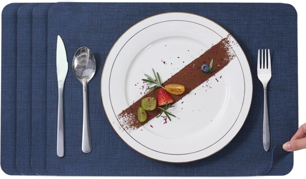 Simurq Platzset Abwaschbar - Beidseitig Nutzbare und Rutschfeste Tischsets, (Platzdeckchen Tischuntersetzer, 4-St, Set mit 4 oder 6 Tischsets), Tischdeko für Esszimmer und Küche