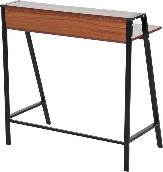 HOMCOM Schreibtisch Computertisch Bürotisch Arbeitstisch mit Ablagefach Kabeldurchlass Metall Walnuss+Schwarz 84 x 45 x 85 cm Bild 7
