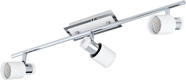 Eglo 92086 Spot LED DAVIDA Stahl chrom, weiß, GU10 max. 3X4,6W L:58cm B:7cm